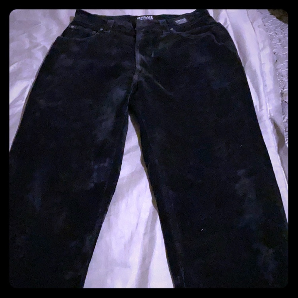 Versace Black Fuzzy Jeans